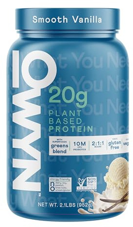 OWYN Only What You Need Dairy Free Protein Powder with 20g Protein, Probiotics, Superfoods Greens, Pea, Chia and Pumpkin Seed Blend (Smooth Vanilla, 2.1 Pound - Pack of 1)