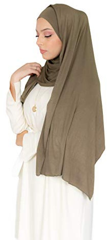 Lamis Hijab – Hijab zum Einfädeln, komplett Jersey Gr. 42, grün HE300 (vert khaki)
