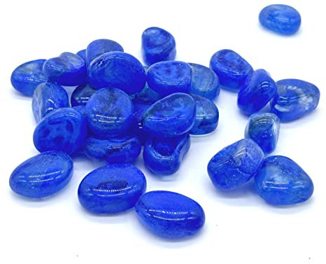 Granulati Zandobbio Sassi Colorati in Vetro Decorativi per Vasi Acquari e Contenitori Colore Blu Granulometria 20-30mm 530gr