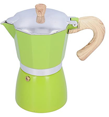 LIZEALUCKY Cafetera de Espresso de Estufa de 300ML, cafetera Italiana Moka de Taza de Espresso, máquina de percolador de café Cubano Manual(Verde)