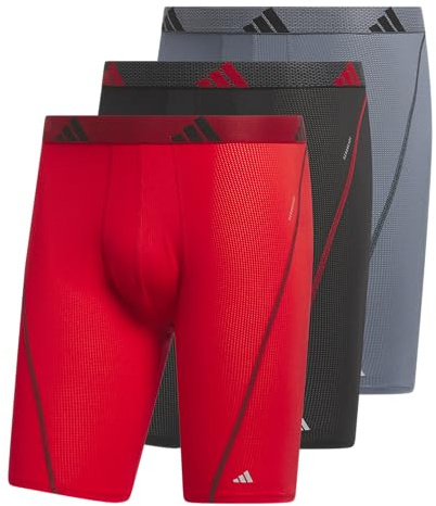 Performance Mesh Long Boxer Brief Underwear (3-Pack) for Active Sport and All Day Comfort, Soft Breathable Fabric