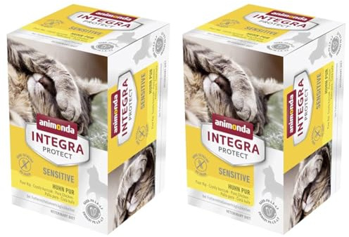 animonda Integra Protect Katze Sensitive, Diät Katzenfutter, Nassfutter bei Futtermittelallergie, Huhn Pur, 6 x 100 g (Packung mit 2)