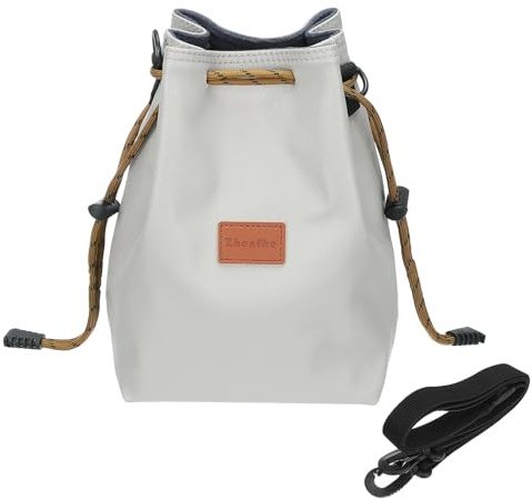 PATIKIL Sac Souple pour Appareil Photo, Étui pour Objectif, Sac Bandoulière à Cordon pour Appareils Photo Numériques en Voyage en Extérieur, Taille S, Gris