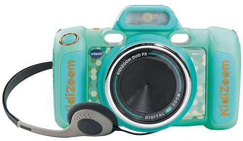 VTech Kidizoom Duo FX Aquamarin, Kinderfotokamera, Selfies, Video, Farbdisplay, Comic-Studio, Filter und lustige Effekte, Geschenk für Kinder 4-12 Jahre, ESP-Version