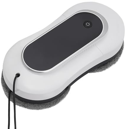 SuhoFutus Fönsterputsrobot 3 200 Pa intelligent fönsterrobot med fjärrkontroll, fönsterrobot, trådlös, fönsterrengöringsrobot med dubbel spraydesign, innehåller 10 rengöringsdukar (vit)