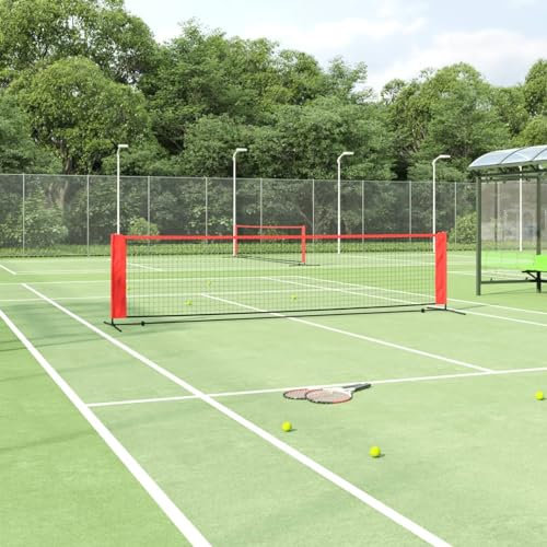 ShGaxin Red de Tenis poliéster Negro y Rojo 400x100x87 cm, Red Voleibol, Red Badminton, Red De Voleibol Piscina, Red Voley Playa, Red Piscina Voley