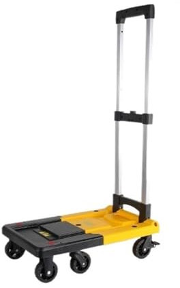 Carrello a Piattaforma Pieghevole Carrello portatile pieghevole Carrello da carico Carrello da carico Carrello portabagagli Carrello piccolo Rimorchio domestico Carrello Piattaforma Portapacchi(Black