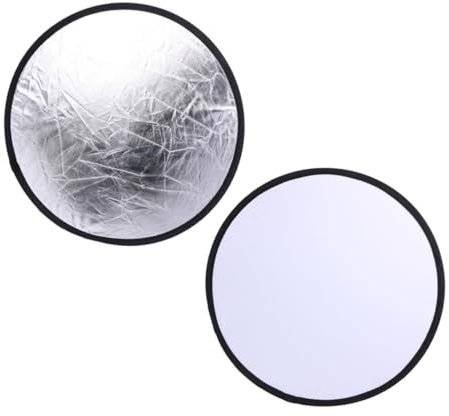 KICHOUSE 2pezzi Riflettore Rotondo Per Luce Fotografica Accessorio Per Fotografia Riflettore Luce Per Illuminazione Fotografica Lato e Argentato Per Macrofotografia Scatti Dettagliati