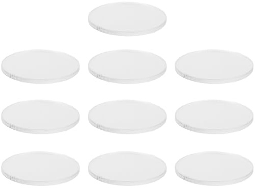 HONITANO 10pcs Acrylic Ornament Bases 2.5cm for Collectible Miniatures Cartoon Display Stand Tabletop Gaming Figures Micro Landscape Base Car Decoration