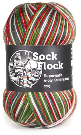 4-Ply Sock Yarn 120g, New Zealand Wool, Superwash – Apple Gala