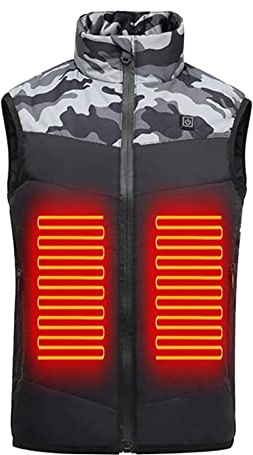 Gilet Chauffante Enfants Veste Sans Manche Doudoune USB Chauffant avec 2 Zones de Chauffage Outerwear avec imprimé Anime Jacket Hiver Thermique Vêtements pour Ski Pêche Camping Randonnée