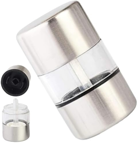 Moulin À Poivre - Ensemble Mini Moulins À Sel Et Poivre En Acier Inoxydable | Mouture Manuelle Réglable Avec Noyau En Céramique | Broyeur Rechargeable Portable Pour Cuisine, Table & Voyage