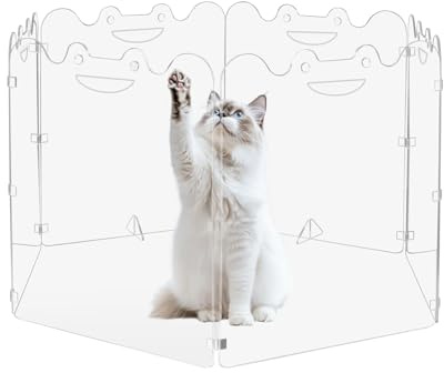 Rejilla transparente plegable para mascotas, 4 o 6 paneles, rejilla para perros plegable de acrílico con asas de transporte, barrera transparente, para puertas, escaleras interiores, pasillos