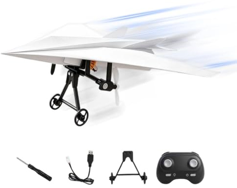 RC Controlled Paper Airplane Kit Double Propellers Foldable With Gyro