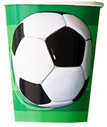 Unique Party 3D Football 266ml Tasses (Paquet de 8) - Multicolore, 9oz