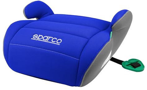 Sparco Rialzo per seggiolino auto per bambini Blu/Grigio i-Size per bambini e bambine. Approvato ECE R129/03 125-150 cm. Con rivestimento lavabile di 3 cm. Realizzato in ABS ad alta resistenza