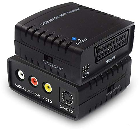 Rybozen Convertidor de captura de vídeo USB, Scart VHS a DVD Digital Grabber Grabador , Capturadora Digitalizadora de vídeo para Mac Windows