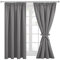 Hiasan Thermal Blackout Pencil Pleat Curtains for Bedroom and Living Room, Room Darkening Drapes, Grey, 46x54 Inch, 2 Panels with Tiebacks
