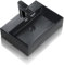 Aufsatzwaschbecken 60cm waschbecken Schwarz Hängewaschbecken für Badezimmer Garderobe gäste wc, Klassisch Wandmontage Aufsatzwaschbecken Eckig Keramik Mattschwarz