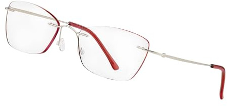 LEXXOO - Rahmenlose Lesebrille in Rot +1,5 Dioptrien - Klare Sicht dank hochwertiger Gläser – Leichtes und modernes Design - Fertiglesebrille für angenehmes Lesen und Arbeiten