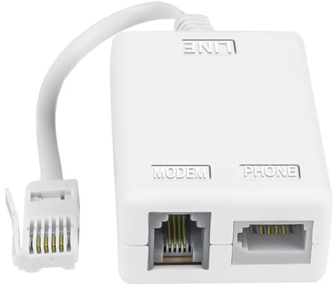 WrteEase BT Plug to ADSL RJ11 Broadband Internet Microfilter Splitter,BtMale to BT & RJ11 Female Telephone White Socket Splitter Cable for Landline Modem Router WiFi,Sky(1)