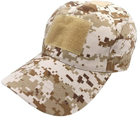 Glac Store Gorra táctica militar de béisbol de camuflaje de caza, sombrero de ejército con velcro, transpirable, tamaño ajustable 54-60 cm, varios colores, Desert Digital, Talla única