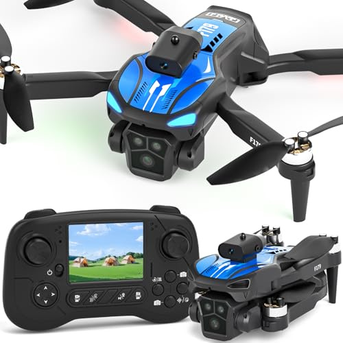 Drone with 1080P Camera Adults Beginners,2.8 LCD Screen Remote Control,Obstacle Avoidance Brushless Drone Optical flow positioning,Tap Fly Gravity Control One Key Start/Landing,3D Flip