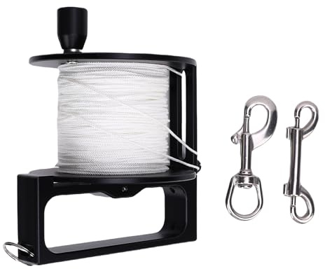 CHICIRIS Höhlentauchrolle, Tragbare Tauchwalze mit 90 -mm -Edelstahl -Doppelhaken für Tiefe Wasserbereiche, Geeignet für Technisches und Freizeittauchen, Leichtgewicht (100 m / 328,1 Fuß)