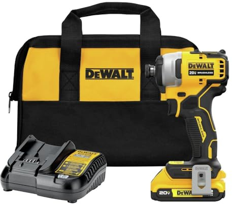 DEWALT DCF809D1R 20V MAX ATOMIC Lithium-Ion Brushless 1/4 in. Cordless Impact Driver Kit (2 Ah) (Renewed)