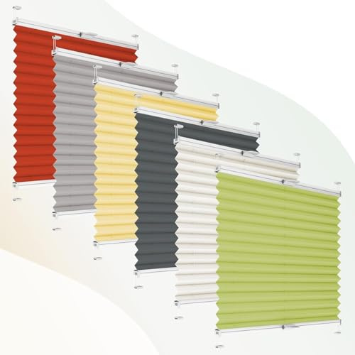 Plisart Estor plisado sin taladrar para pegar marco interior – Ancho 25 – 120 cm, altura 140 – 238 cm – Estor plisado térmico, estor plisado, protección visual, opaco, para ventanas y puertas