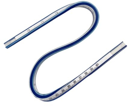 IOIUSKKU Flexibel kurvlinjal Flexibel med inbyggd skala, teknisk ritning och grafik, kurvlinjal är ett viktigt verktyg för olika ritningar, ritverktyg, böjd, 40 cm
