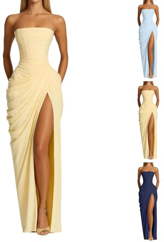 Générique Robe de soirée élégante à épaules dénudées, Fente Haute et Dos, idéale pour Les Grandes Occasions.