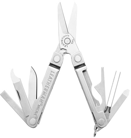 Leatherman Micra - Edelstahl-Schlüsselanhänger Multi-Tool mit Federschere und 9 Werkzeugen - Edelstahl