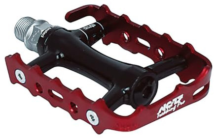 NC-17 Trekking Pro Pedale Pro Aluminium Trekking Pedale / Fahrrad Pedale MTB / Mountainbike Pedal / mit Reflektoren / Kugellager + Cr-Mo Achse / Gewicht 251g pro Paar, schwarz-rot