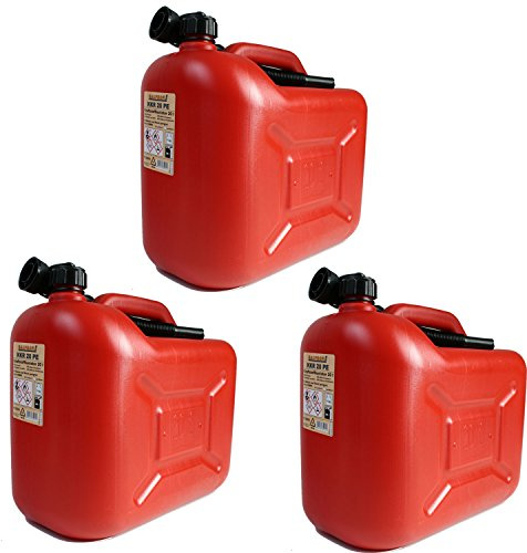 3er Set: 3x Benzinkanister 20 Liter rot KKR 20 PE Reservekanister
