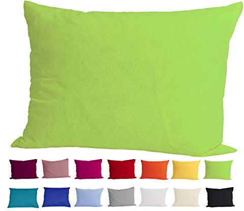 beties Basic Kissenbezug ca. 40x60 cm Kissenhülle 100% Baumwolle in vielen fröhlichen Uni-Farben (apfelgrün)