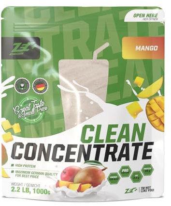Zec+ Nutrition Clean Concentrate – 1000 g, Geschmack Mango │ Molkenprotein Whey Pulver
