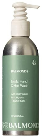 Balmonds Natural Body, Hand & Hair Wash 200 ml - Gentle Natural Wash for Sensitive Skin or Itchy Scalps - Free from Sulphates and Silicones