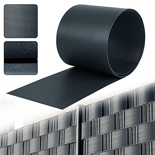 Aufun 10 Stück Hart PVC Sichtschutzstreifen Sichtschutz Windschutz Garten Doppelstabmattenzaun für Gartenzaun, Balkon, Anthrazit