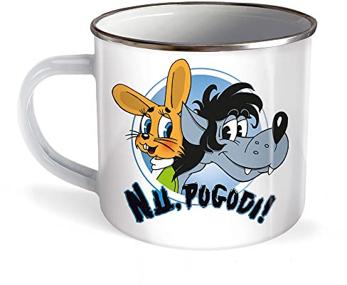 Trötsch Tasse Hase & Wolf Nu pogodi Nu pagadi Emaillebecher: Trötsch Tasse Hase & Wolf Nu pogodi Nu pagadi Emaillebecher