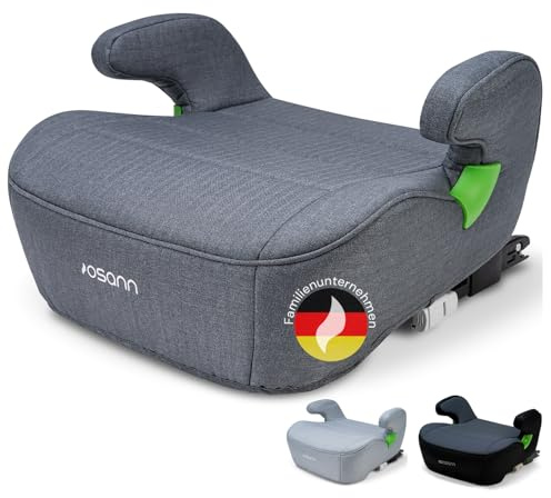 OSANN - Silla de coche Isofix I-Size Booster para niños Junior - 126-150 cm - gris - Con o sin Isofix, cinturón de 3 puntos