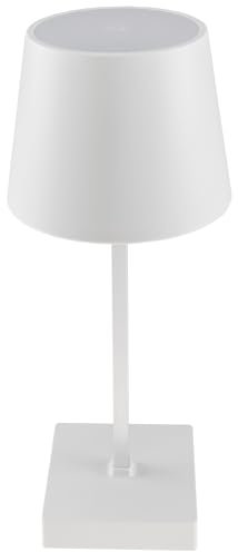 ChiliTec LED Tischleuchte dimmbar 26cm Touch Schalter 3x AA Batterie Led Licht Warmweiß 3000k Weiß