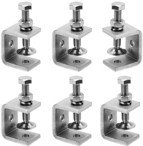 CHUENHEI 6 Pezzi Morsetti a C in Acciaio Inox 304, Morsetto a C per impieghi gravosi, campo di regolazione 0-25 mm, Per Lavorazione Legno DIY, Saldatura, Mobili, Colore Argento
