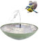 matches21 HOME & HOBBY Solar-Brunnen Set für draußen mit 45 cm Schale grün als Garten-Brunnen Spring-Brunnen
