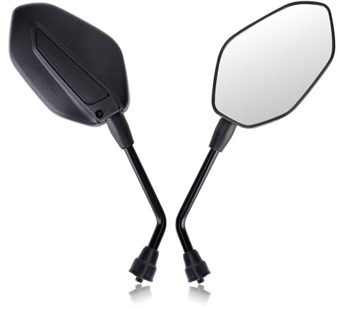 Cretassion 2 Stück Motorrad Spiegel E9-geprüft, Drehbarer Motorrad Rückspiegel, Roller Spiegel M8 Kompatibel mit Scooter, Roller, ATV, Moped, Dikt-Bike