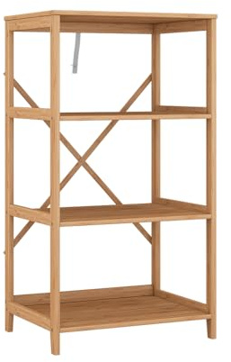 Vicco Bücherregal Novaro, Bambus, 48.3 x 87.9 cm mit 4 offenen Fächern