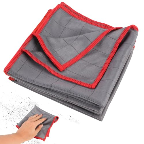 4 Pezzi Panno in Fibra di Carbonio, 400 GSM 30x30 cm Panni Magic Microfibra Carbonio, Panno Vetri Senza Aloni, Stracci Pulizia Riutilizzabili, Adatto per Finestre, Specchi, Cucina, Automobili
