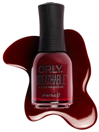 ORLY Dark Red Creme Nail Polish | Breathable Nail Varnish | Infused with Argan Oil, Pro-Vitamin B5 & Vitamin C | No Base or Top Coat Needed | Easy to Apply & Vegan (Reddy Or Not)