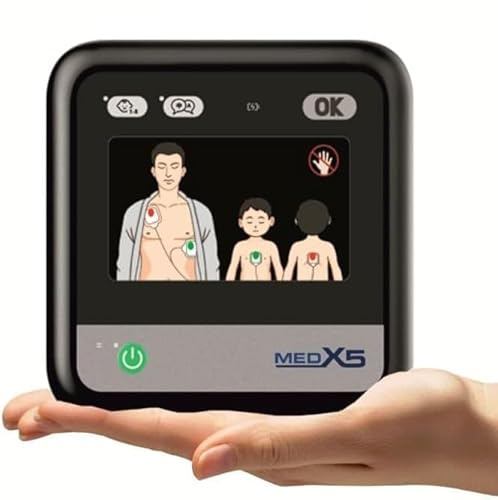 Metrax myPAD Desfibrilador de primeros auxilios con gráfico LED para laicos y profesionales con descarga automática de choque, Made in Germany, 8 Años de Garantía, Idiomas: DE/EN/FR/IT/ES
