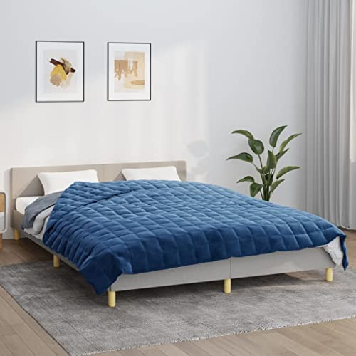Generisch Manta pesada, 240 x 220 cm, color azul, hipoalergénica, poliéster suave, equilibrio, 11 kg